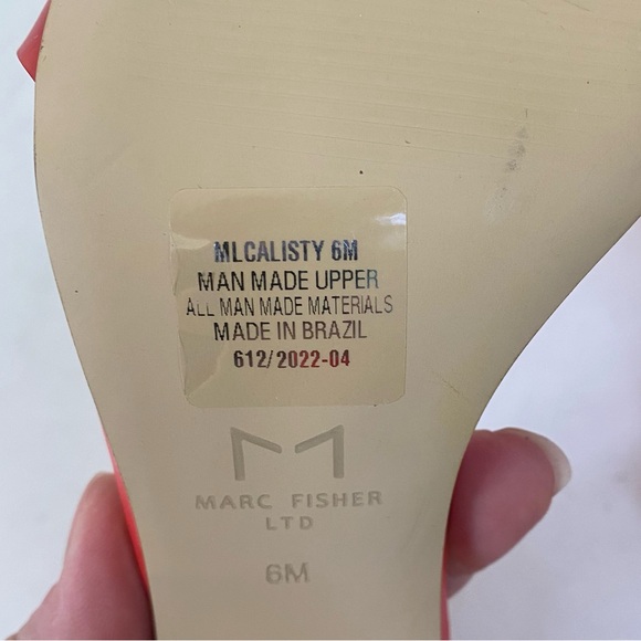 Marc Fisher Calisty Strappy Heeled Sandals Red 6- like new - Picture 10 of 11